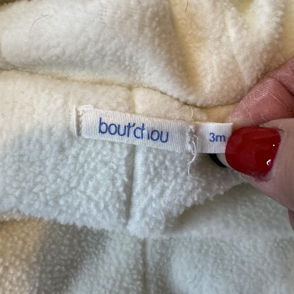 Bout'chou Snowsuit Baby 3 Months Taupe Hooded Fleece Lined Bunting Suit - Picture 5 of 10